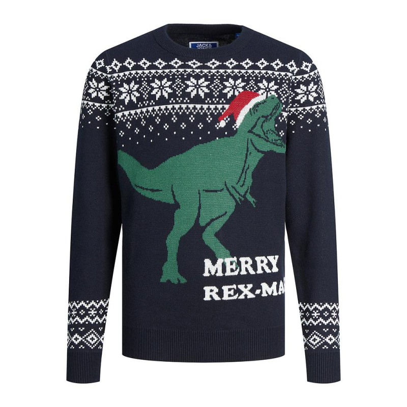 Jersey JACK & JONES JORREXMAS  12221308 T-REX Marino - 5715313445268