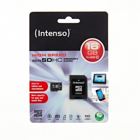 Intenso 3413470 Micro SD clase 10 16GB c/adapt - MTMSDM0105