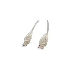 CABLE IMPRESORA LANBERG USB MACHO/USB MACHO FERRITA 3M TRANSPARENTE - CA-USBA-12CC-0030-TR