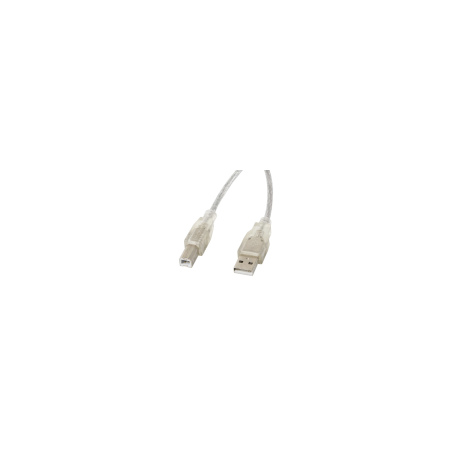 CABLE IMPRESORA LANBERG USB MACHO/USB MACHO FERRITA 3M TRANSPARENTE - CA-USBA-12CC-0030-TR