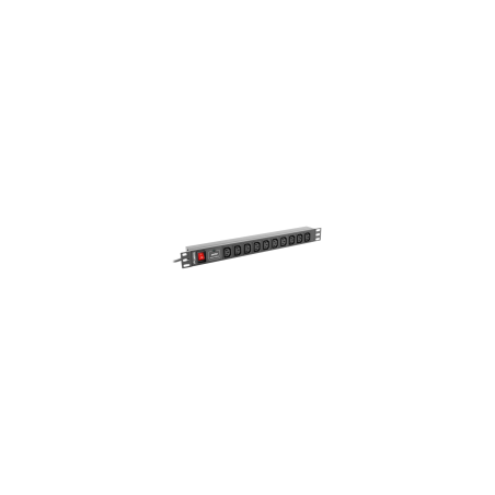 REGLETA LANBERG 1U 10A RACK 19 10X SOCKET NEGRO 2M - PDU-10I-0200-IEC-BK