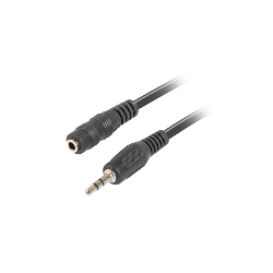 CABLE LANBERG ESTEREO JACK 3.5 MM MACHO A JACK 3.5 MM HEMBRA NEGRO 1.5 M - CA-MJFJ-10CC-0015-BK