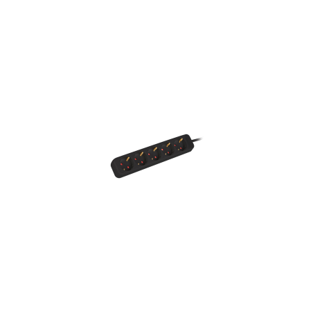REGLETA LANBERG 5 TOMAS SCHUKO NEGRA 1.5M - PS0-05F-0150-BK