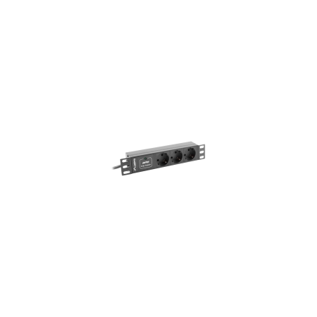 REGLETA LANBERG 1U 16A 3X SCHUKO RACK 10" 2M NEGRO - PDU-03F-0200-BK