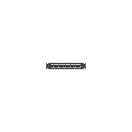 PATCH PANEL LANBERG 12 PUERTOS 1U 10" CAT.5E BLINDADO NEGRO - PPF5-9012-B