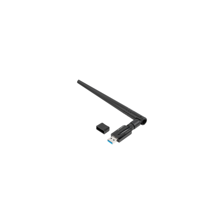ADAPTADOR RED LANBERG USB WIFI 1200 MB/S DUAL BAND CON ANTENA - NC-1200-WIE