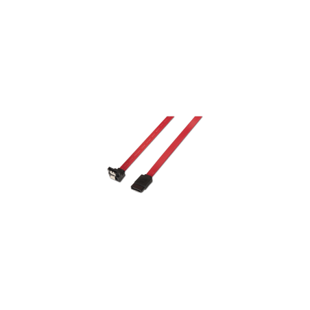 CABLE AISENS SATA III DATOS 6G DATOS ACODADO ANCLAJES ROJO 0.5M - A130-0156