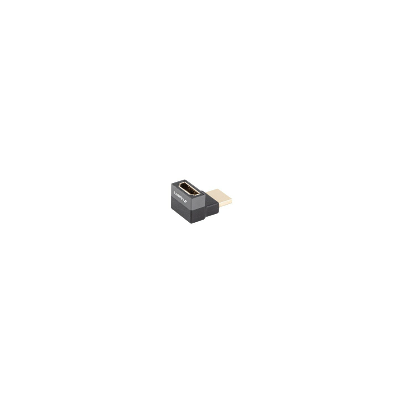 ADAPTADOR 8K LANBERG HDMI(M) A HDMI(H) ANGULO ARRIBA ALUMINIO PLATA - AD-HDMI-08