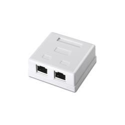 ROSETA DE SUPERFICIE AISENS RJ45 CAT.6 FTP 2 TOMAS BLANCO - A139-0304