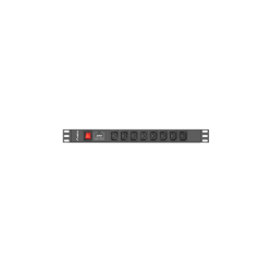 REGLETA LANBERG 1U 16A RACK 19 8X SOCKET IEC C13 NEGRO 2M - PDU-08I-0200-C20-BK