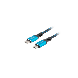 CABLE USB-C 4.0 LANBERG MACHO/MACHO 2M 240W 8K 60HZ NEGRO/AZUL - CA-CMCM-45CU-0020-BK