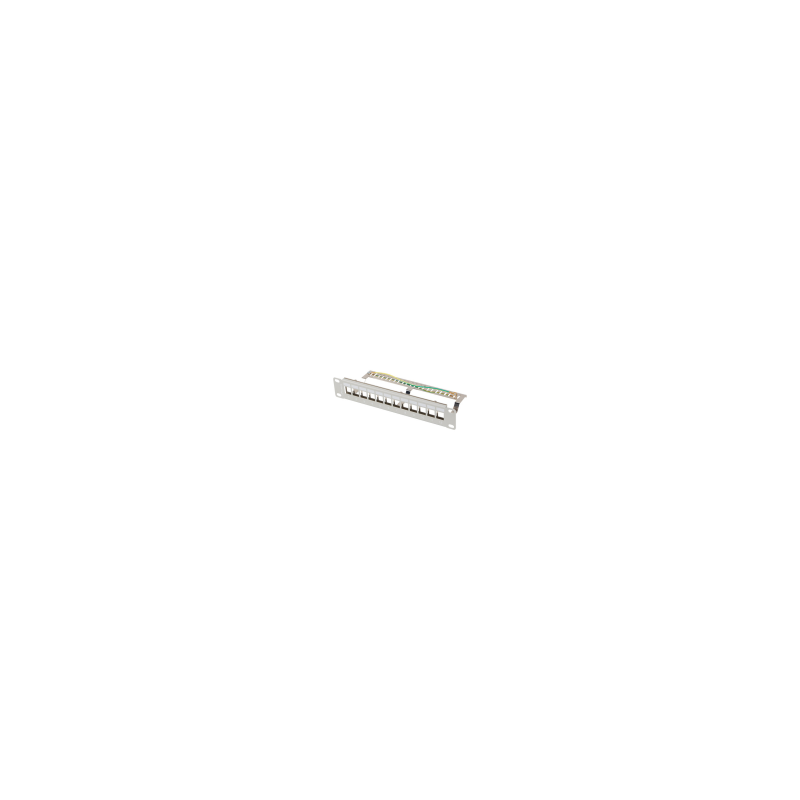 PATCH PANEL LANBERG 12 PUERTOS 1U RACK 10" FTP PARA MODULOS KEYSTONE GRIS - PPKS-9212-S