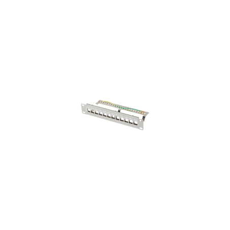 PATCH PANEL LANBERG 12 PUERTOS 1U RACK 10" FTP PARA MODULOS KEYSTONE GRIS - PPKS-9212-S