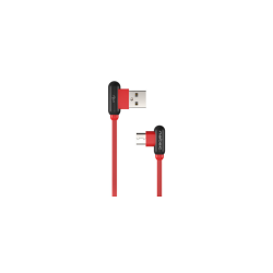 CABLE NATEC USB-C MACHO A USB-A 2.0 MACHO 1M CONECTORES EN ANGULO ROJO EN CAJA - NKA-1201