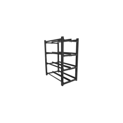 ESTANTERIA LANBERG BATERIAS UPS 830X454 2 FILAS 4 NIVELES 8 MARCOS FLAT PACK BK - OR01-830454-204-BK