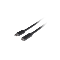 CABLE LANBERG USB-C 3.1 MACHO/HEMBRA 0.5M NEGRO - CA-USBE-20CC-0005-BK
