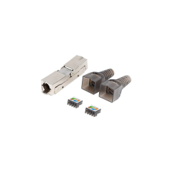 CONECTOR LANBERG ADAPTADOR 2X RJ45 CAT6A FTP PLUG 8P8C TOOL-LESS - PL2SA-6000TL