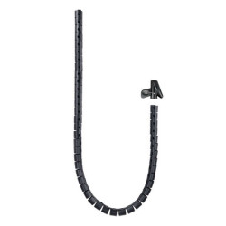 Nanocable Organizador de Cables Flexible 25mm - Longitud 1m - Color Negro - 10.36.0001-BK