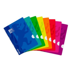 Oxford Openflex Libreta Grapada Formato A4 Cuadriculado 4x4mm - 48 Hojas con Margen - Tapa de Plastico - Colores Surtidos - 4000