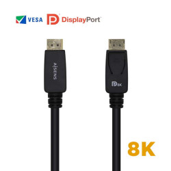 Aisens Cable Displayport Certificado V1.4 8K@60hz - DP/M-DP/M - 3.0m - Color Negro - A149-0433