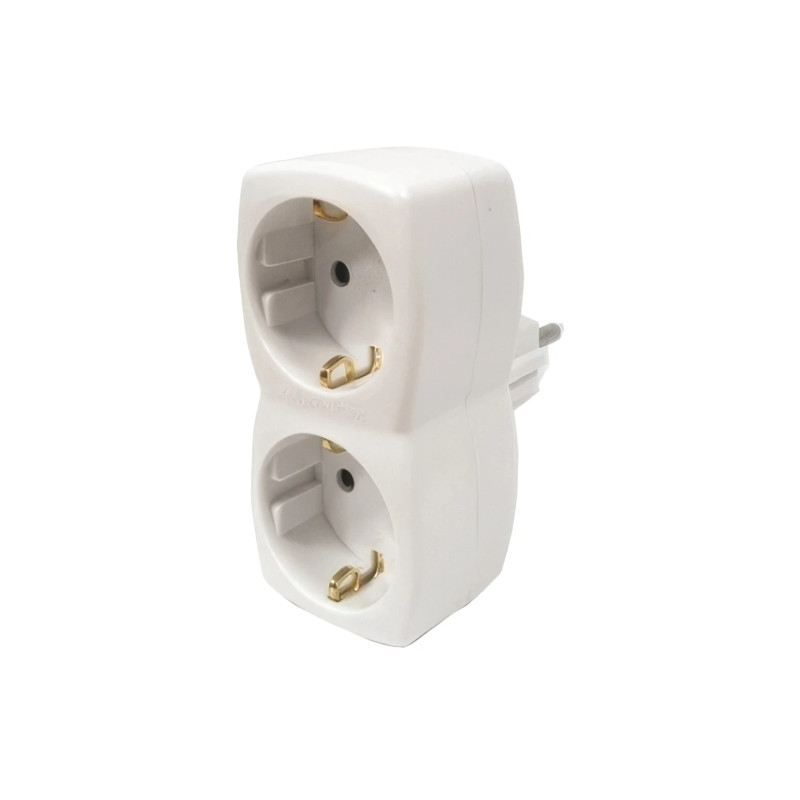 Hama Regleta de Pared con 2 Tomas Schuko - Potencia Maxima 3600W - Color Blanco - 00108876