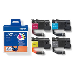 Brother LC521 Pack de 4 Cartuchos de Tinta Originales - LC521VAL - LC521VAL