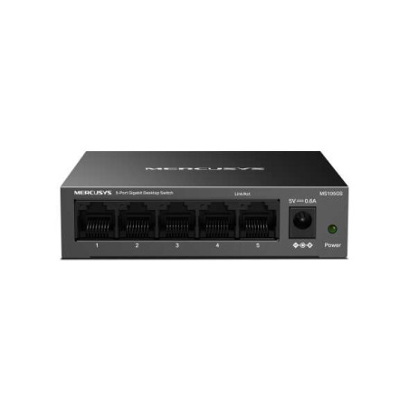 Mercusys Switch 5 Puertos Gigabit RJ45 10/100/1000Mbps con Auto-Negociacion - Diseño Compacto - Plug & Play - Tecnologia Verde -