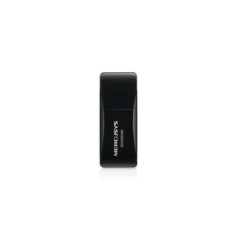 Mercusys N300 Mini Adaptador Inalambrico USB 2.0 - Hasta 300Mbps - Color Negro - MW300UM