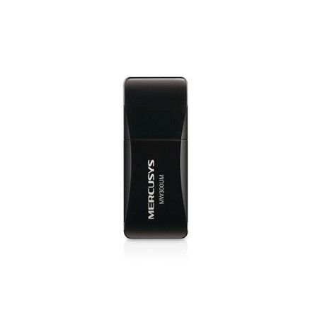 Mercusys N300 Mini Adaptador Inalambrico USB 2.0 - Hasta 300Mbps - Color Negro - MW300UM