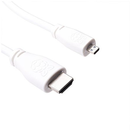 Raspberry Pi T7689AX cable HDMI 1 m HDMI tipo A (Estándar) HDMI tipo D (Micro) Blanco - 187-1375