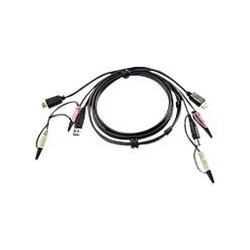 Aten 2L-7D02UH cable para video, teclado y ratón (kvm) 1,8 m Negro - 2L-7D02UH