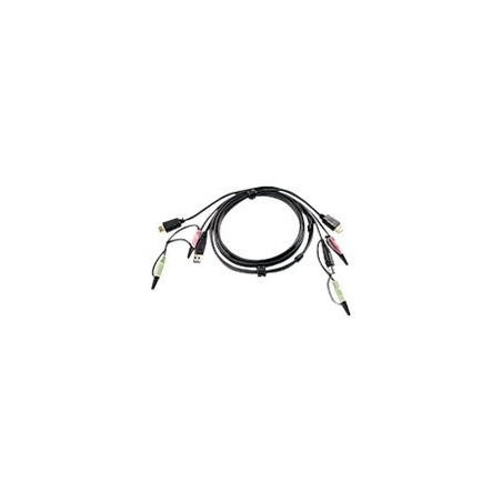 Aten 2L-7D02UH cable para video, teclado y ratón (kvm) 1,8 m Negro - 2L-7D02UH