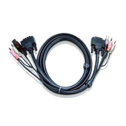 ATEN CABLE KVM DVI-I SINGLE LINK USB DE 3 M (2L-7D03UI) COMPATIBLE CON CONSOLA (CL6708MW) - 2L-7D03UI