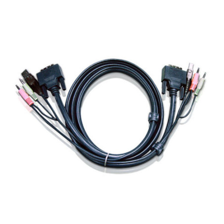 ATEN CABLE KVM DVI-I SINGLE LINK USB DE 3 M (2L-7D03UI) COMPATIBLE CON CONSOLA (CL6708MW) - 2L-7D03UI