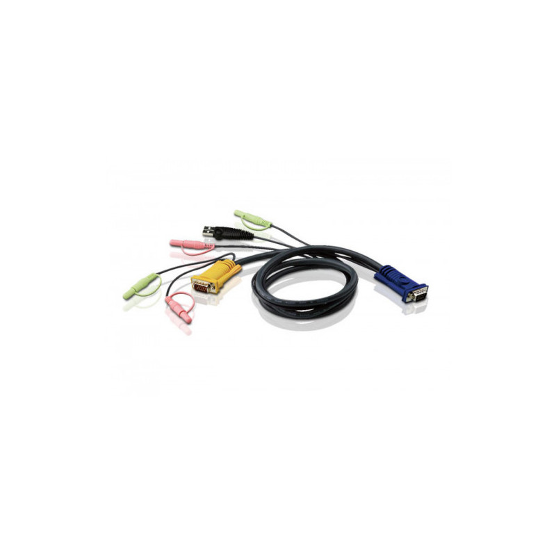 ATEN CABLE KVM USB CON AUDIO Y  SPHD 3 EN 1 DE 3 M (2L-5303U) - 2L-5303U