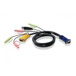 ATEN CABLE KVM USB CON AUDIO Y SPHD 3 EN 1 DE 1,8 M (2L-5302U) - 2L-5302U