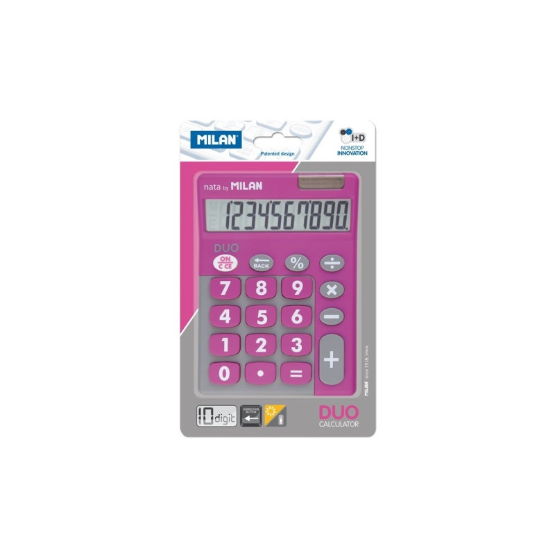 MILAN CALCULADORA TOUCH DUO 10 DIGITOS DUAL BLISTER ROSA - 150610TDPBL