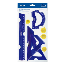 MILAN KIT DE 4 REGLAS FLEX&RESISTANT AZUL TRANSLUCIDO - 359801