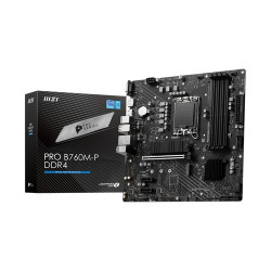 Placa base 1700 microATX MSI Pro B760M-P DDR4 - 4xDDR4 (hasta 128GB 4800 Mhz OC) - 4xSATA - 2xM.2 - USB 2.0 (4/4) - USB 3.2 (1/2
