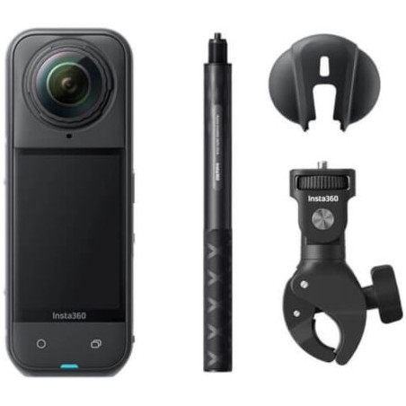 Cámara Digital Deportiva Insta360 X5 Vista múltiple motero Kit/ 8K/ Ángulo de visión 360º/ Negra - INX5MOB1