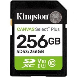 Tarjeta de Memoria Kingston CANVAS Select Plus 256GB SD XC/ Clase 10/ 150MBs - SDS3/256GB