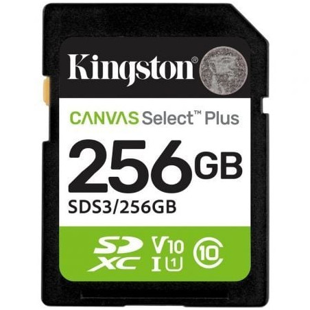 Tarjeta de Memoria Kingston CANVAS Select Plus 256GB SD XC/ Clase 10/ 150MBs - SDS3/256GB