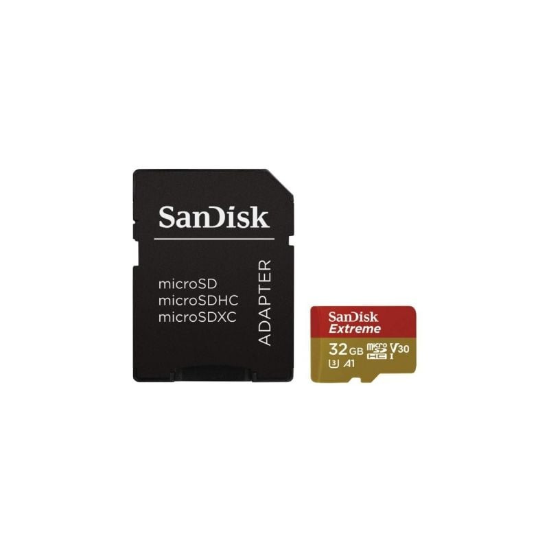 Tarjeta de Memoria SanDisk Extreme 32GB microSD HC UHS-I con Adaptador/ Clase 10/ 100MBs - SDSQXAF-032G-GN6AA