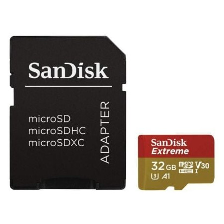 Tarjeta de Memoria SanDisk Extreme 32GB microSD HC UHS-I con Adaptador/ Clase 10/ 100MBs - SDSQXAF-032G-GN6AA