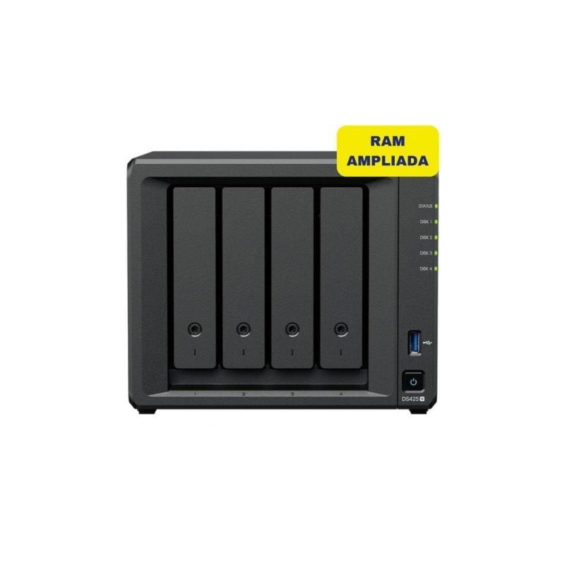 NAS Synology Diskstation DS425+/ 4 Bahías 3.5"- 2.5"/ 6GB DDR4/ Formato Torre - DS425+/6G