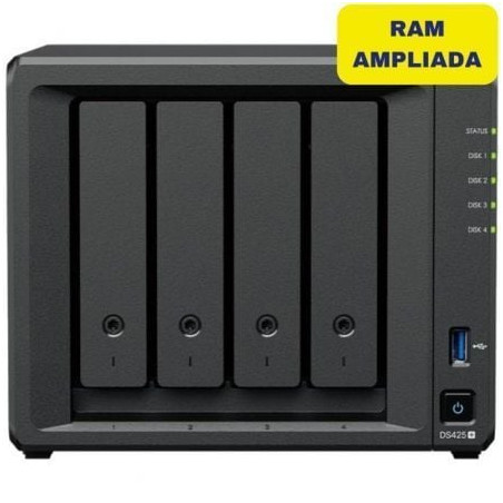 NAS Synology Diskstation DS425+/ 4 Bahías 3.5"- 2.5"/ 6GB DDR4/ Formato Torre - DS425+/6G
