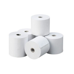 PAPEL TÉRMICO 57X55X12 MM - PAQUETE 10 ROLLOS - SIN BISFENOL-A - PESOS - (caja completa 10 paquetes) - 57X55X12