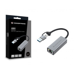 CONCEPTRONIC ADAPTADOR USB 3.2 A GIGABIT ETHERNET RJ45 COMPATIBLE NINTENDO SWITCH Wake-on-LAN - ABBY08G