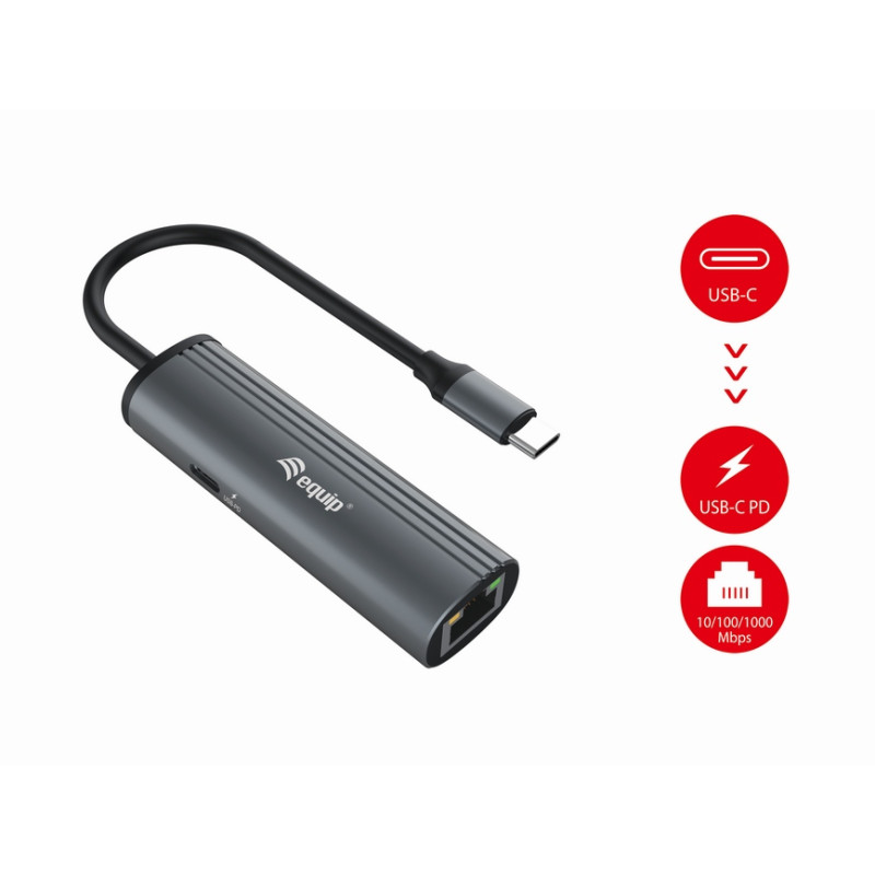EQUIP ADAPTADOR USB-C  A RJ45 GIGABIT USBC PD MAX 100W WAKEONLAN - 133486
