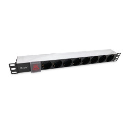 EQUIP REGLETA ALIMENTACION ALUMINIO RACK 19" 1U 8 TOMAS CON INTERRUPTOR - 333293